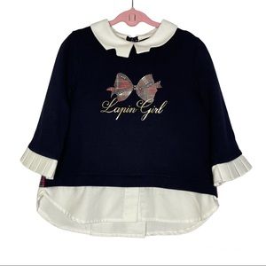 Lapin House Shirt Red Tartan on the back